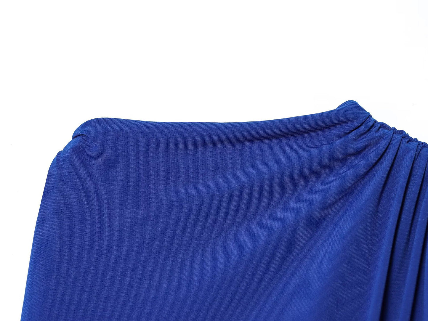 Cobalt Blue Draped Sleeve Midi Dress