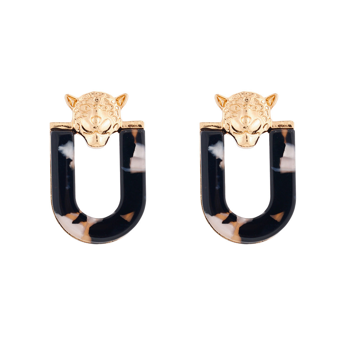 Leopard Head Marbled Studs