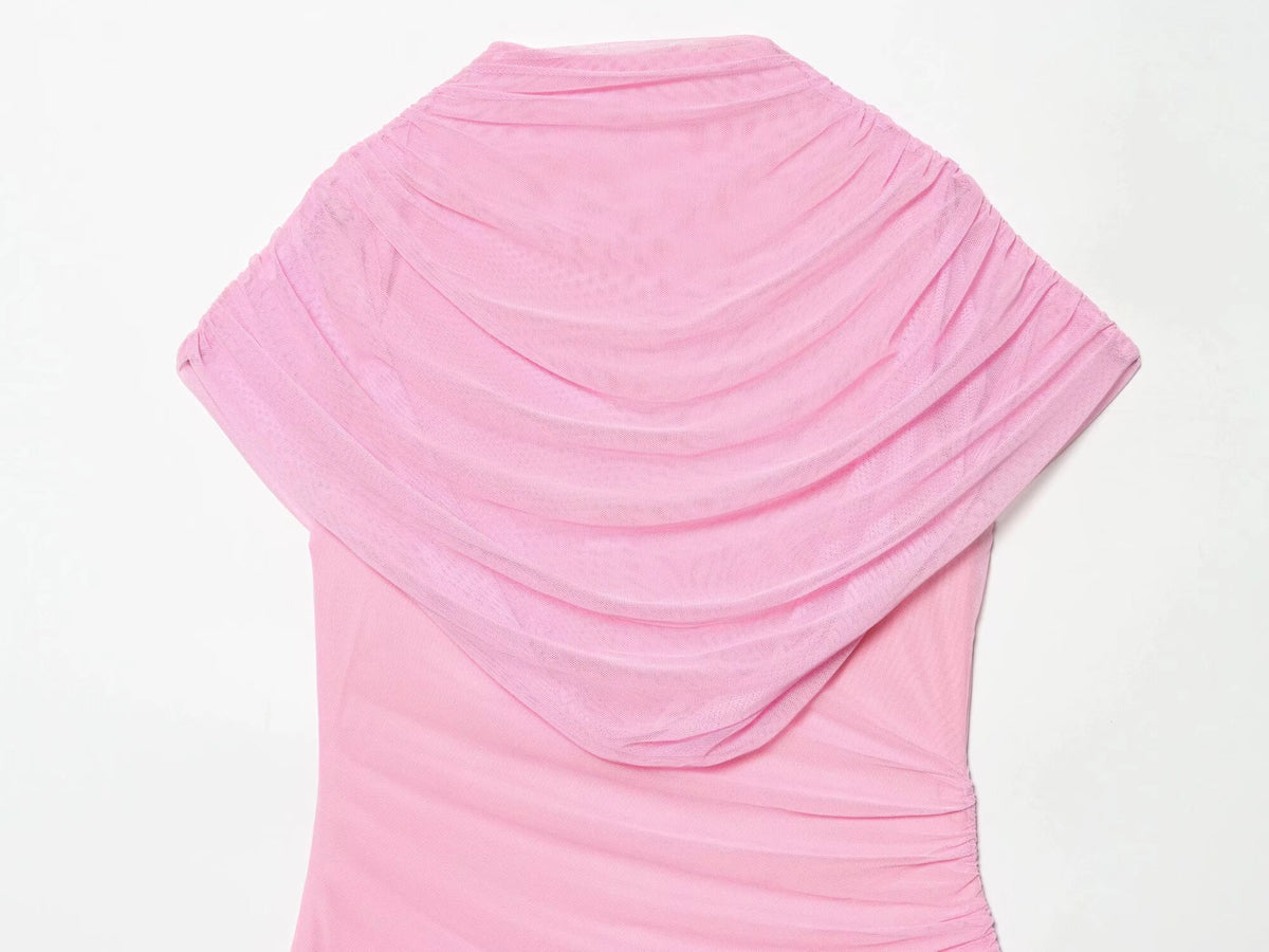 Draped Neck Sheath Dress