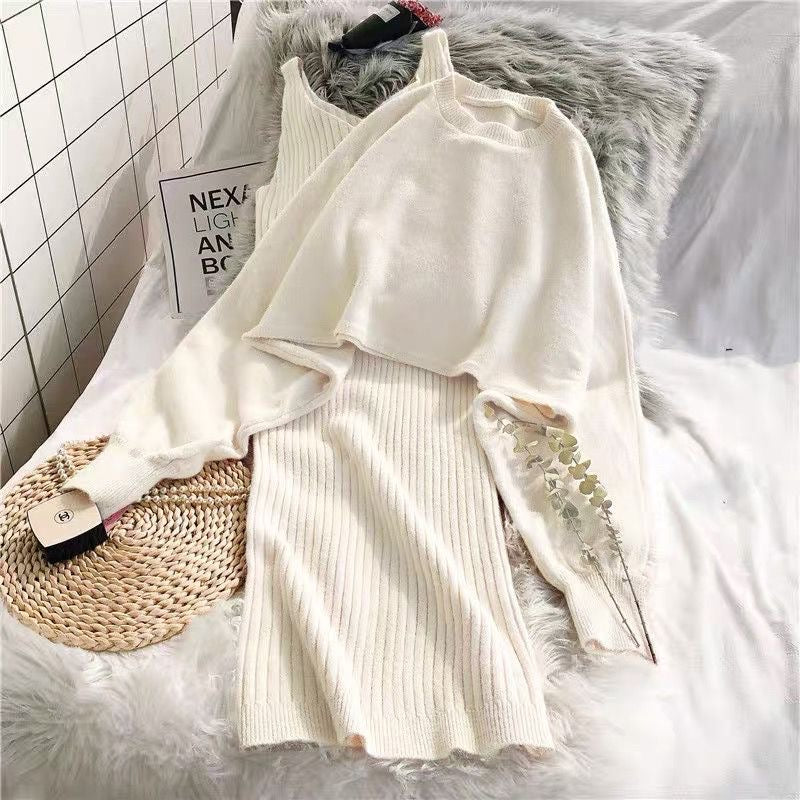 Two Piece Knit Dress and Sweater Set
