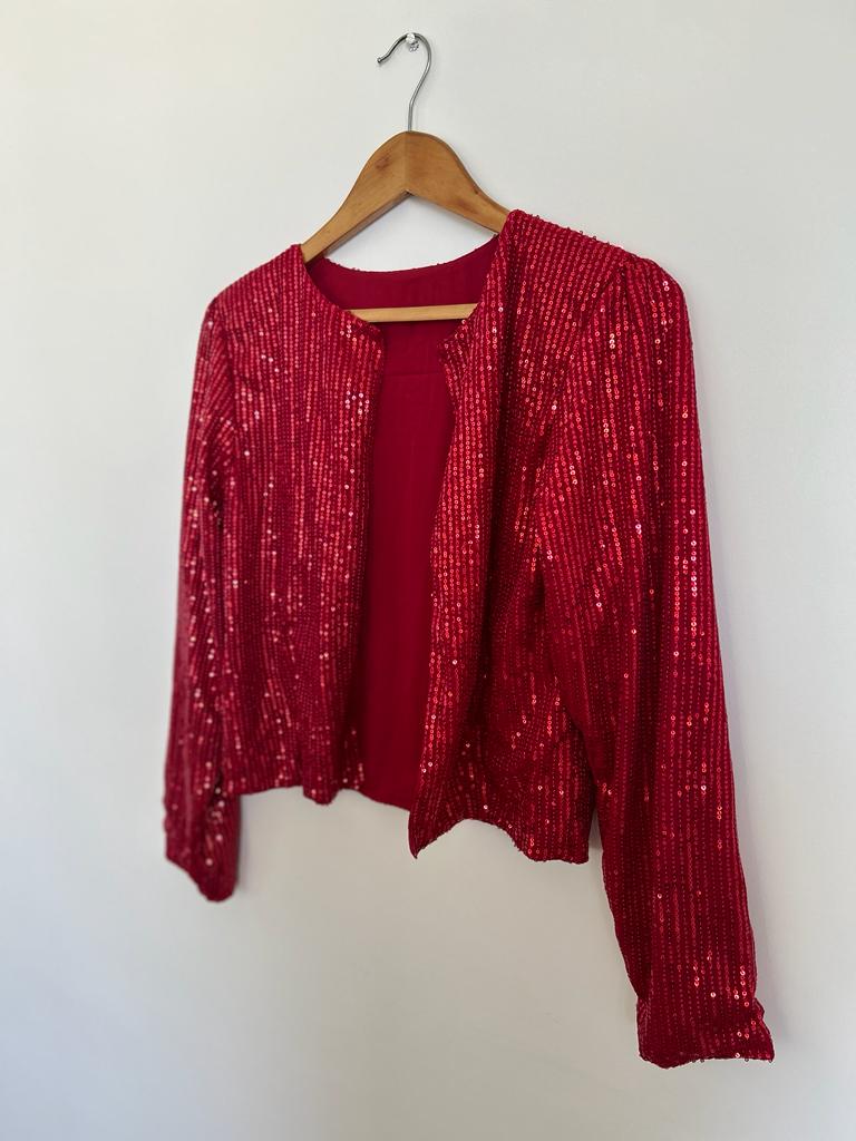 Cropped Sequin Jacket