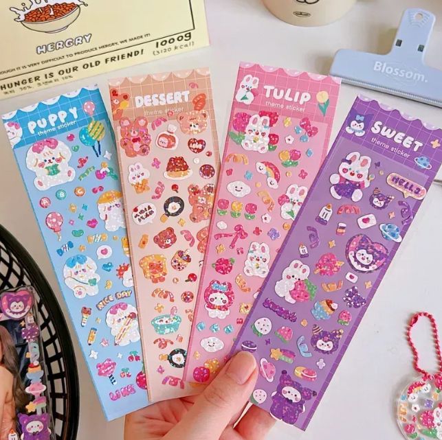 Korean Character Laser Cut Holographic Stickers