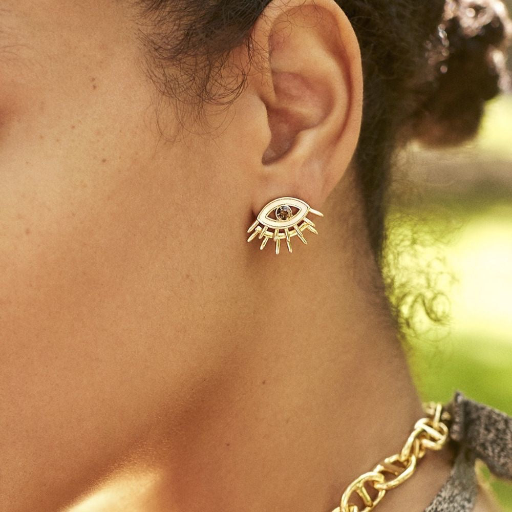 White Evil Eye Earrings