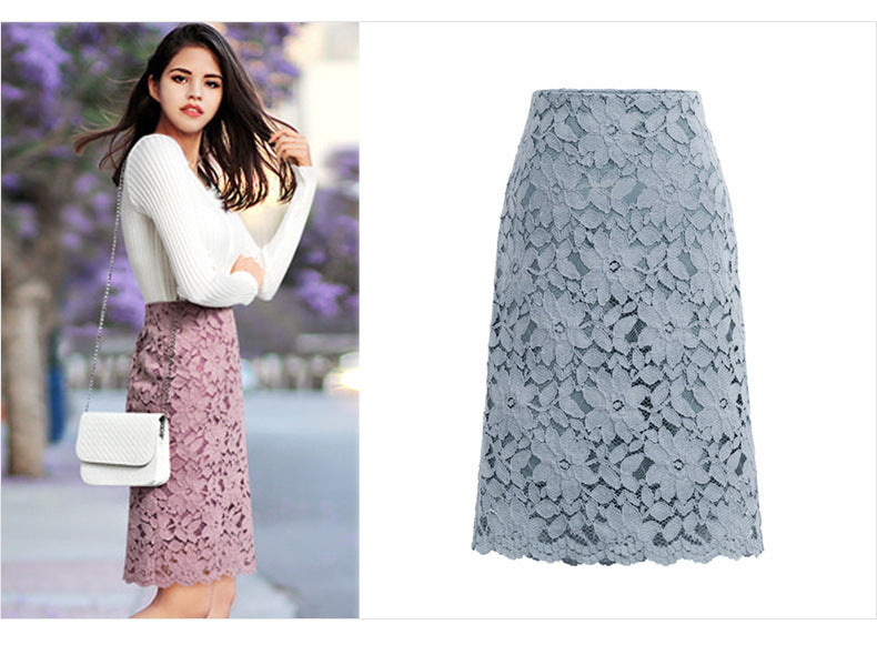 Knee Length Lace Skirt