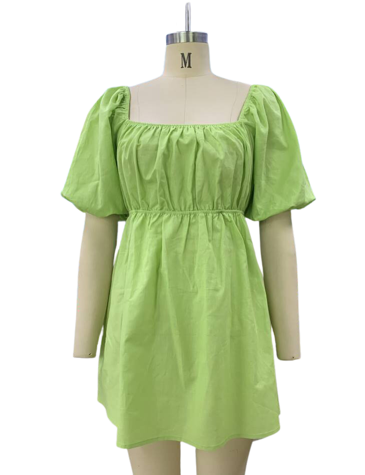 Light Green Wide Neck Dress