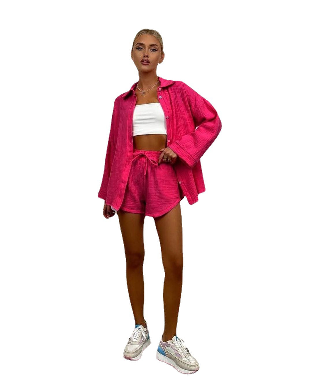 Cotton Shirt and Shorts Set
