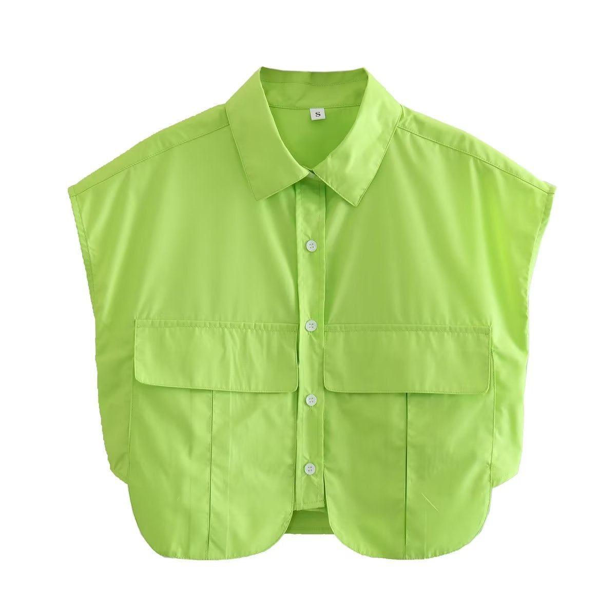 Sleeveless Cropped Utility Shirt