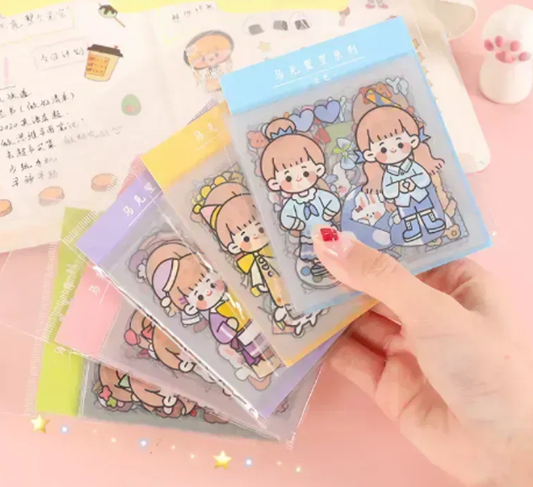 Blue Cute Kawaii Pack of 20 PET Stickers