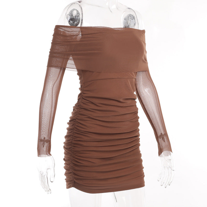 Off Shoulder Draped Of Shoulder Bodycon Dress