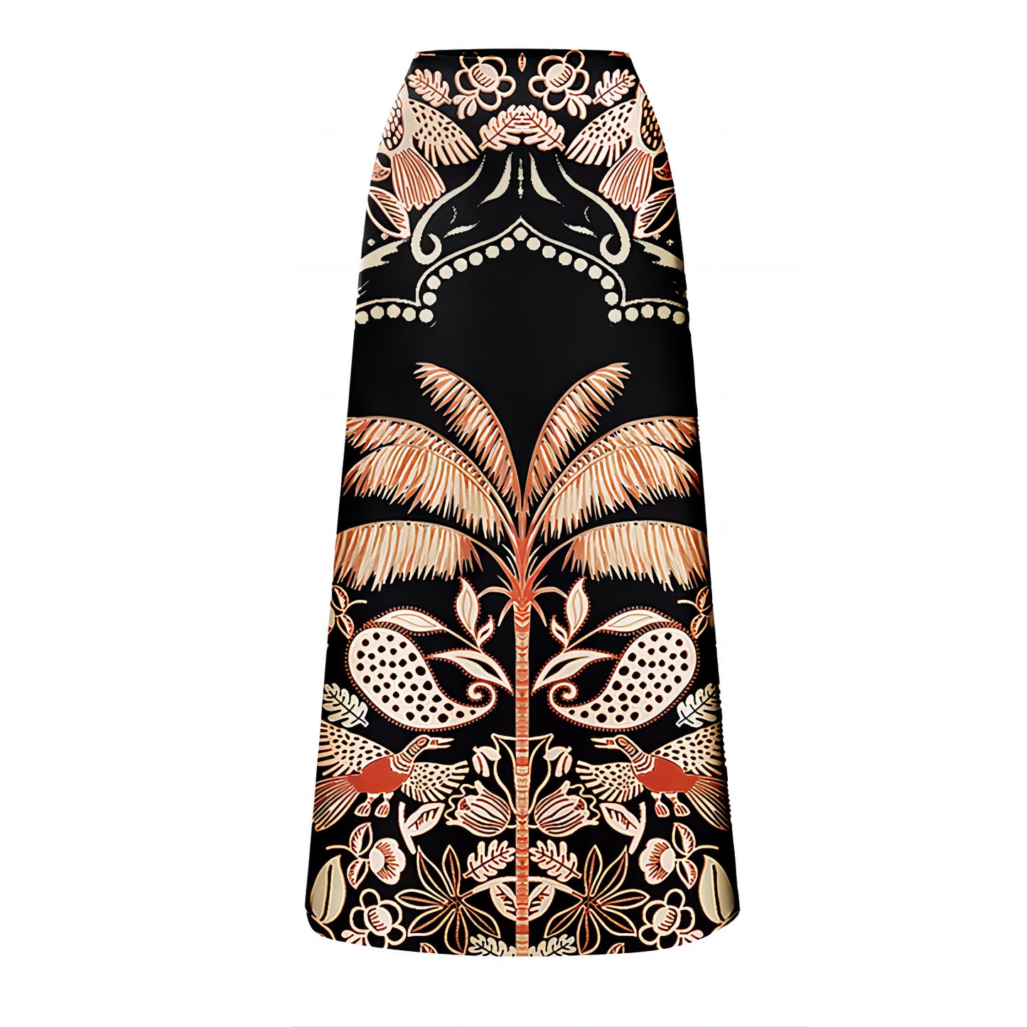 Retro Palm Print Cut-Out Cover-Up