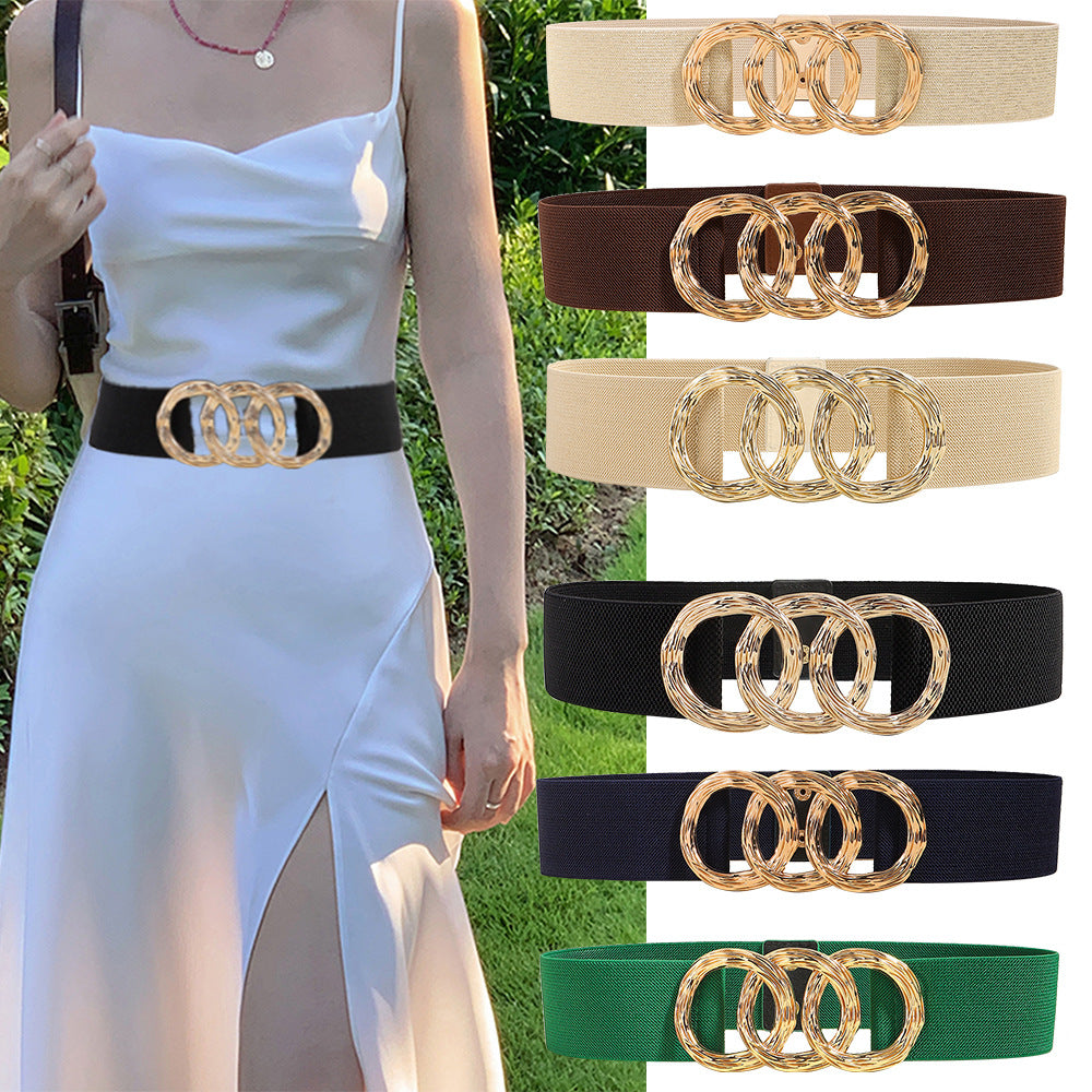 Triple Gold Buckle Belt