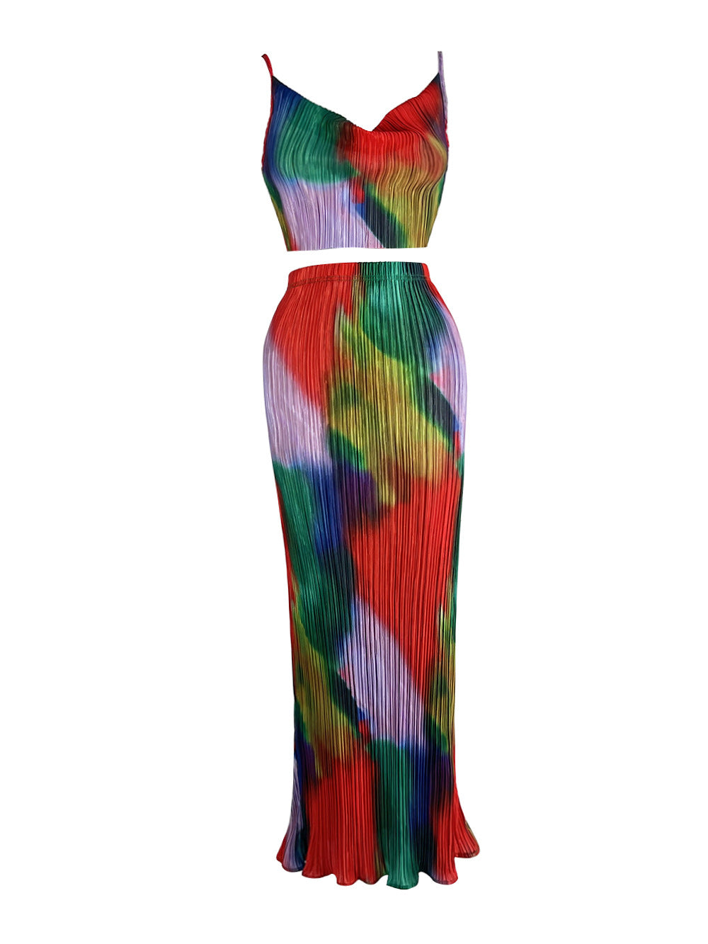 Abstract Print Skirt Set