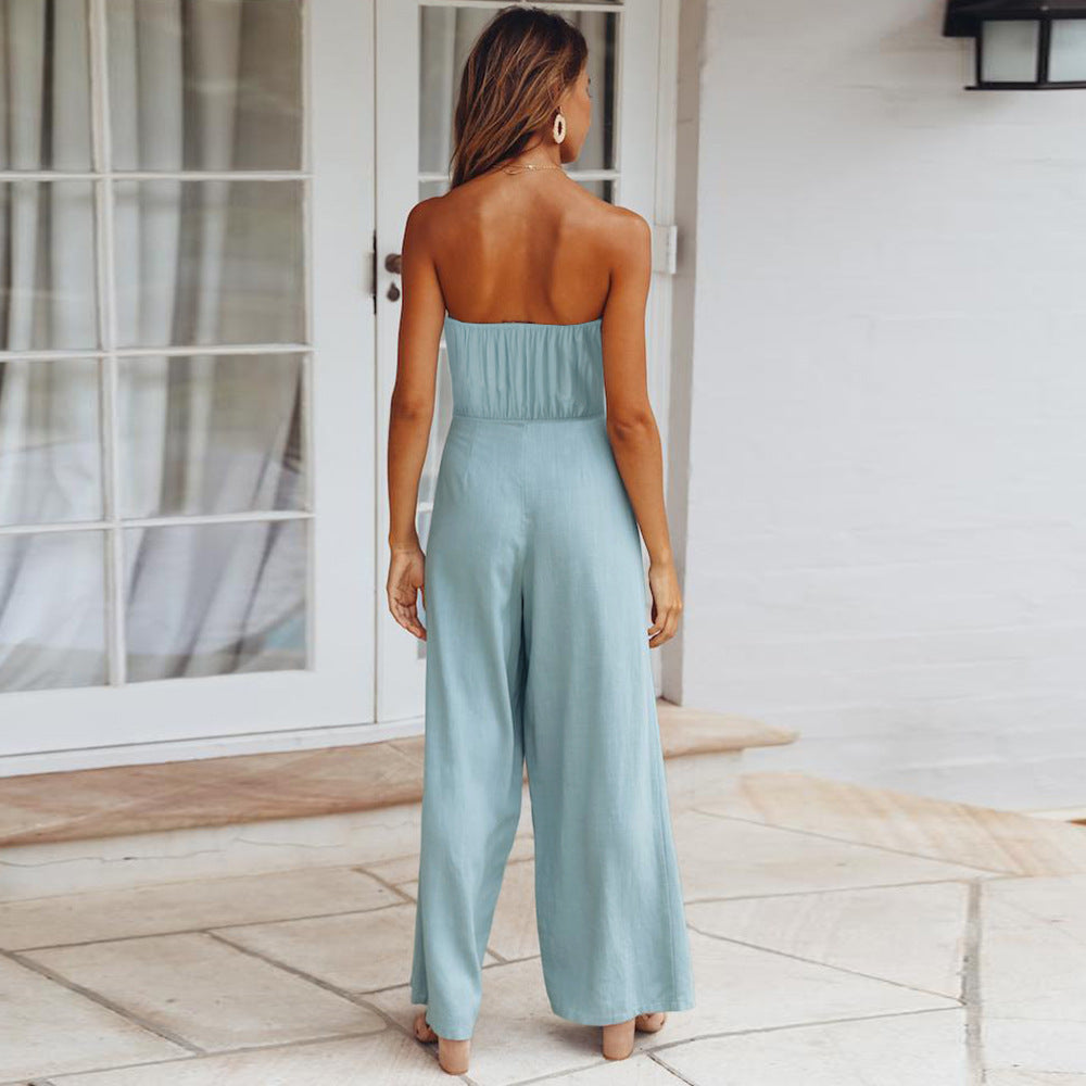 Cut-Out Strapless Jumpsuit