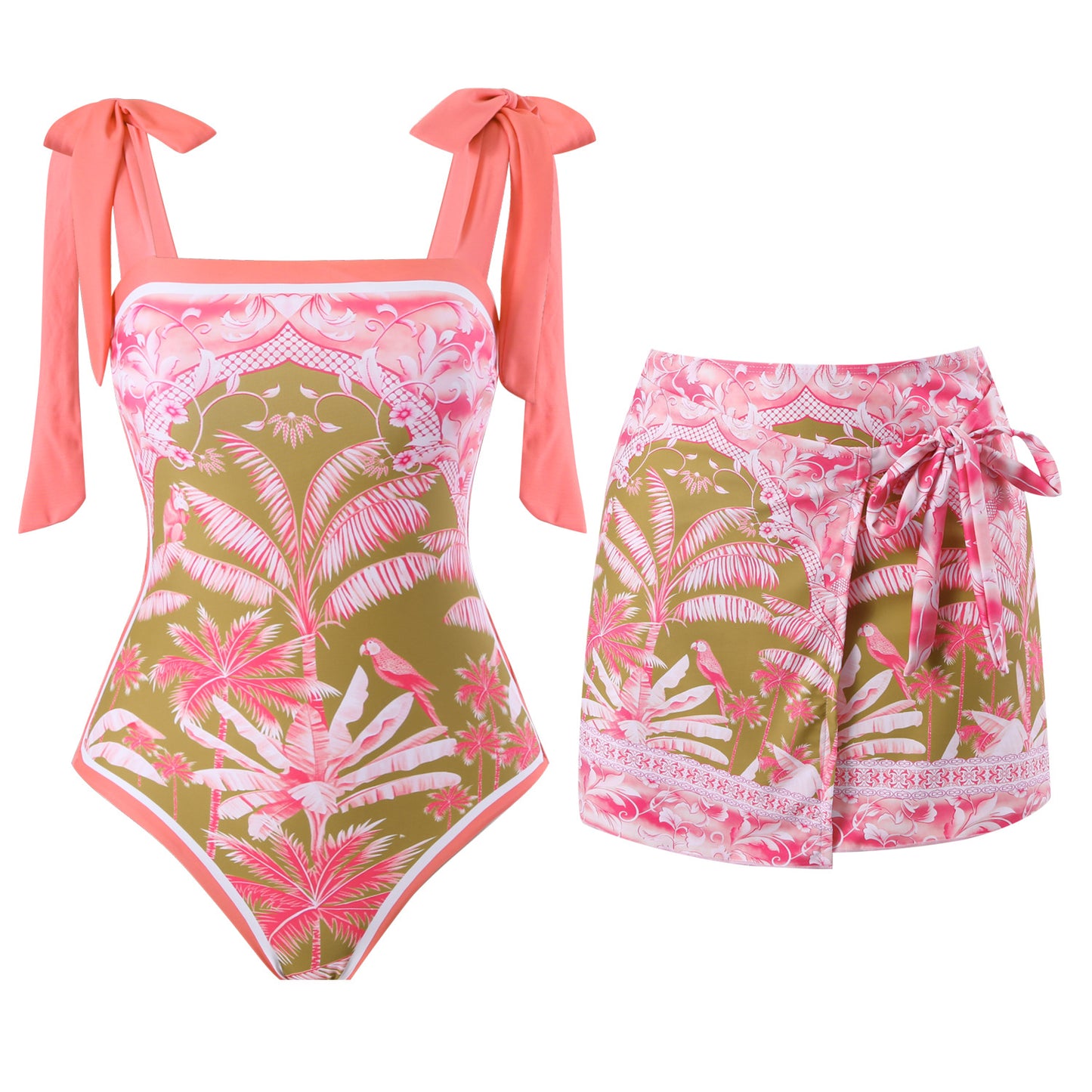 Pink Palm Print Cover-Up