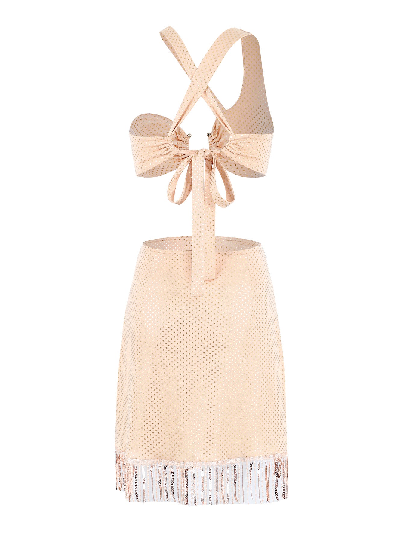 One Shoulder Shimmer Crop Top and Skirt Set