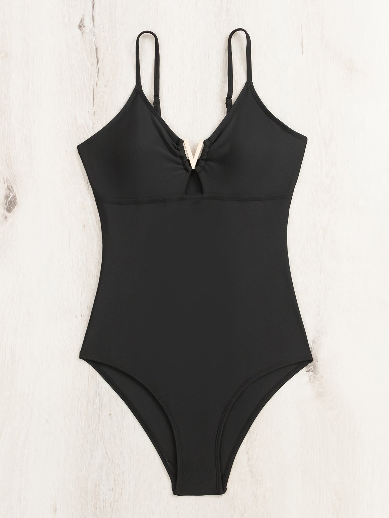 Solid One Piece Swimsuit