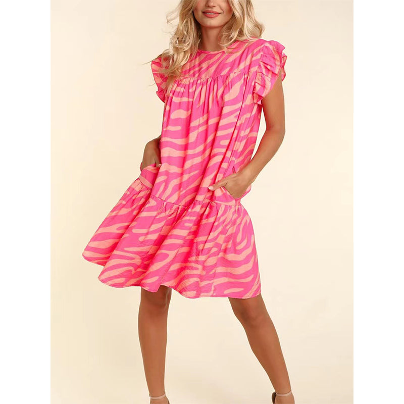Pink Zebra Printed Dress