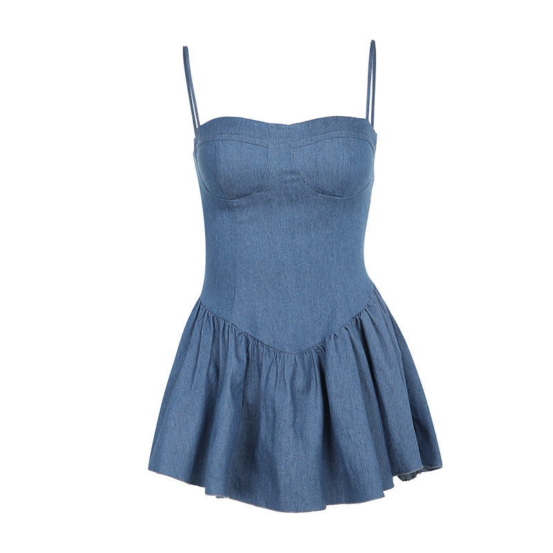 Flared Denim Dress