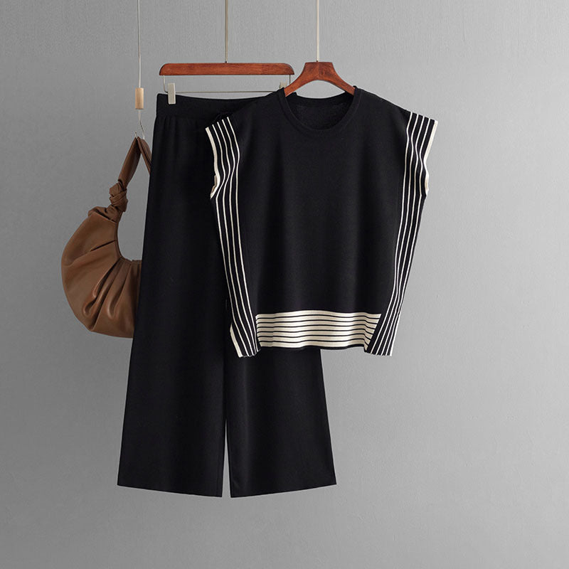 Striped Knit Pant Set