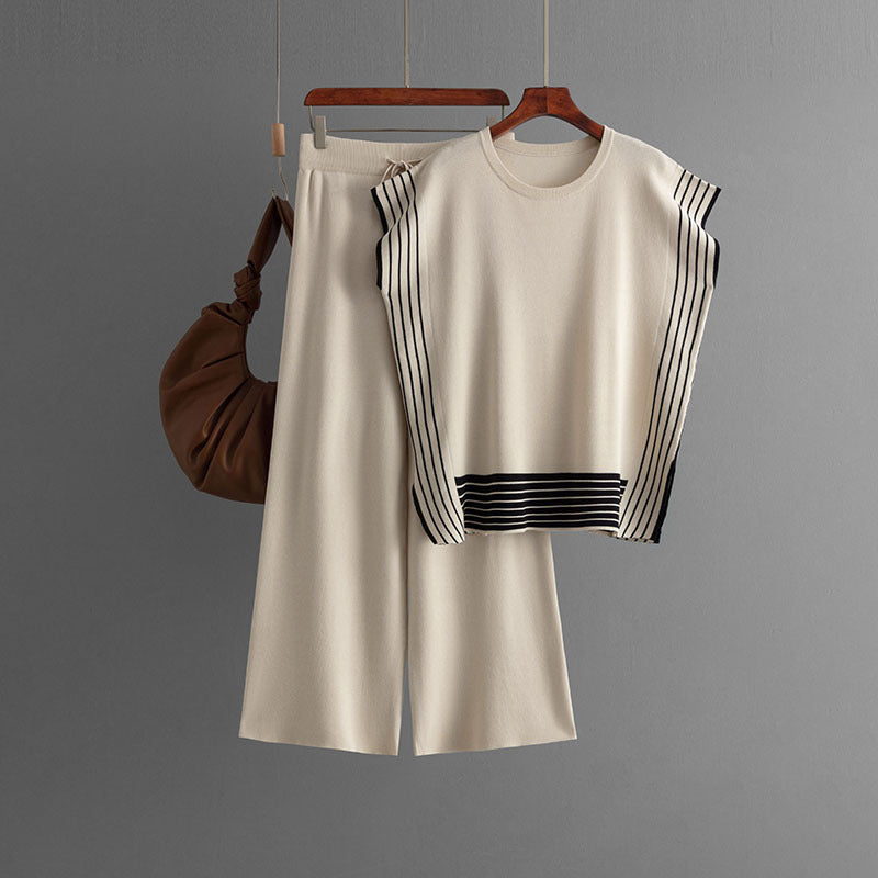 Striped Knit Pant Set