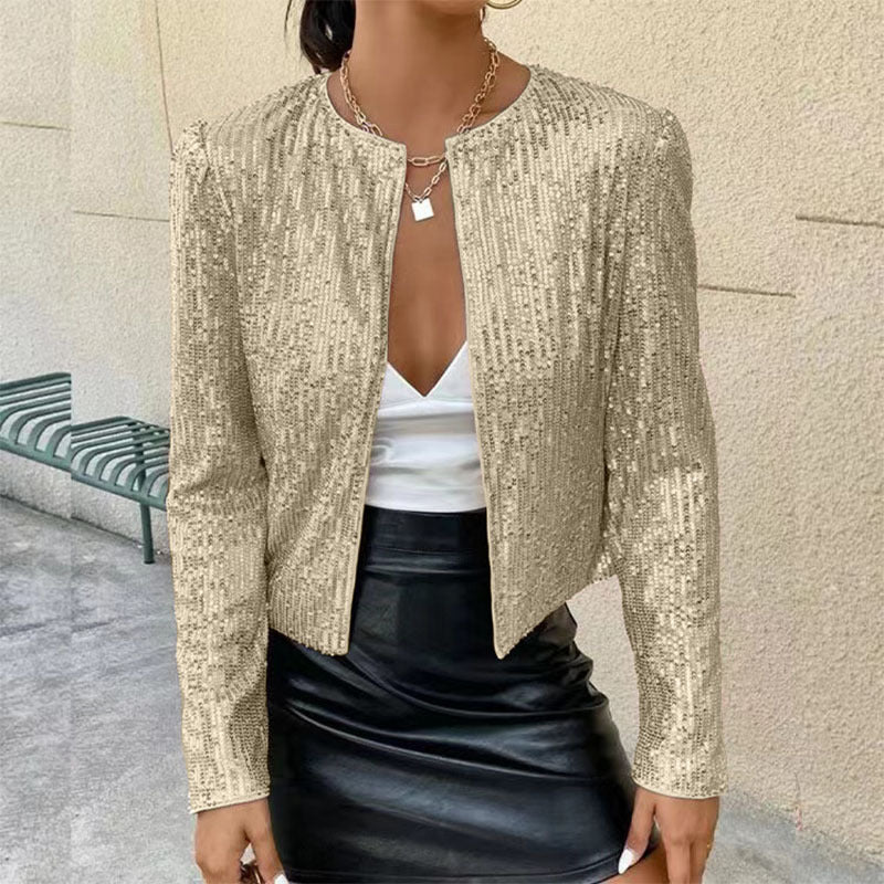 Cropped Sequin Jacket
