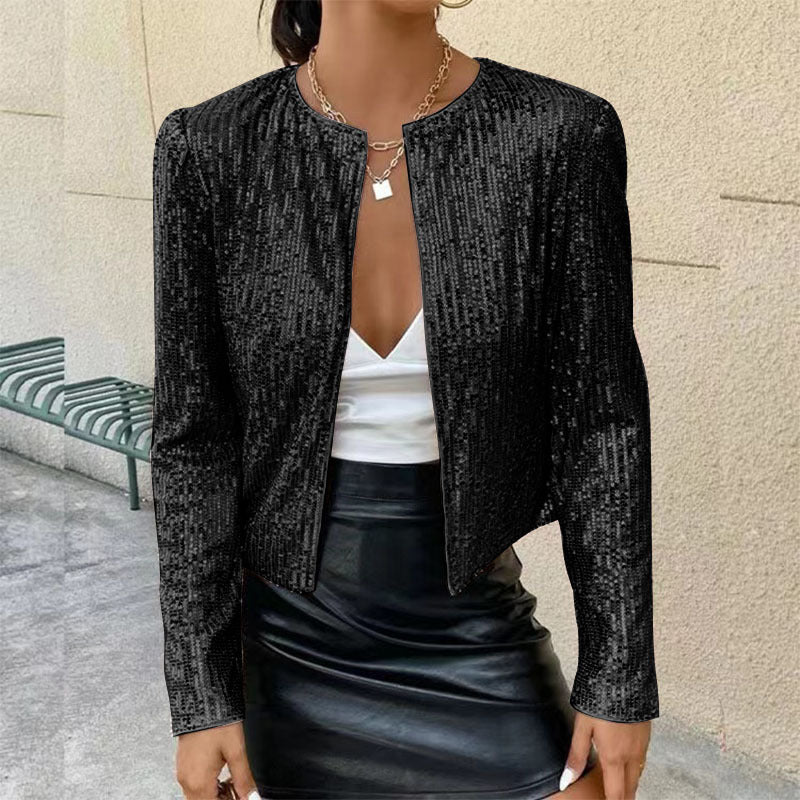 Cropped Sequin Jacket