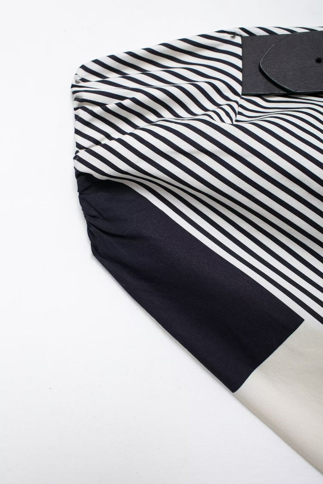 Black and White Striped Scarf Top