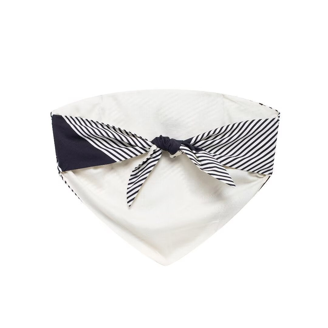 Black and White Striped Scarf Top