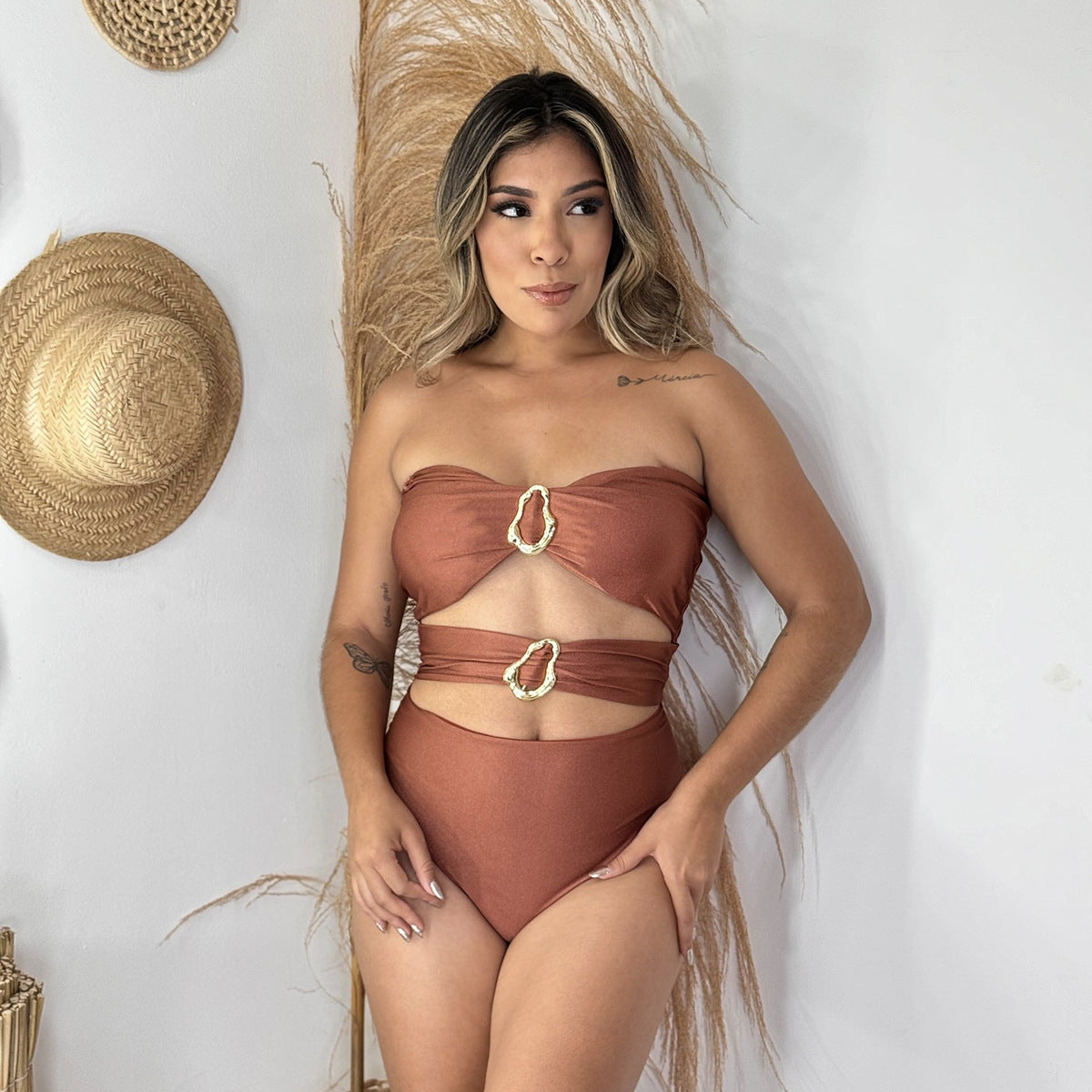 Bandeau Cut-Out Swimsuit