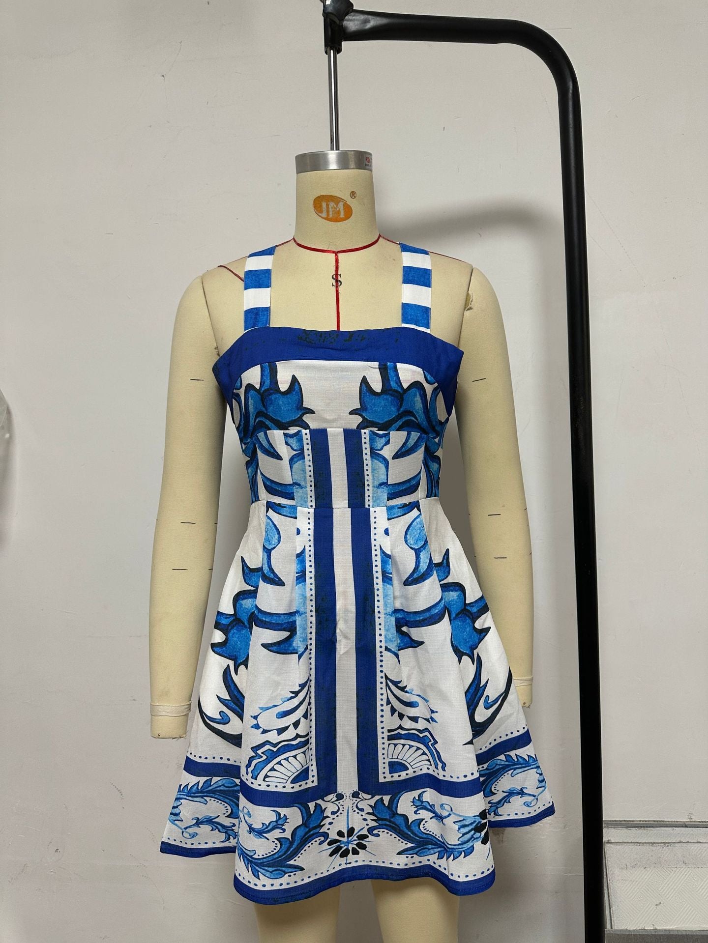 Cross Back Printed Summer Dress