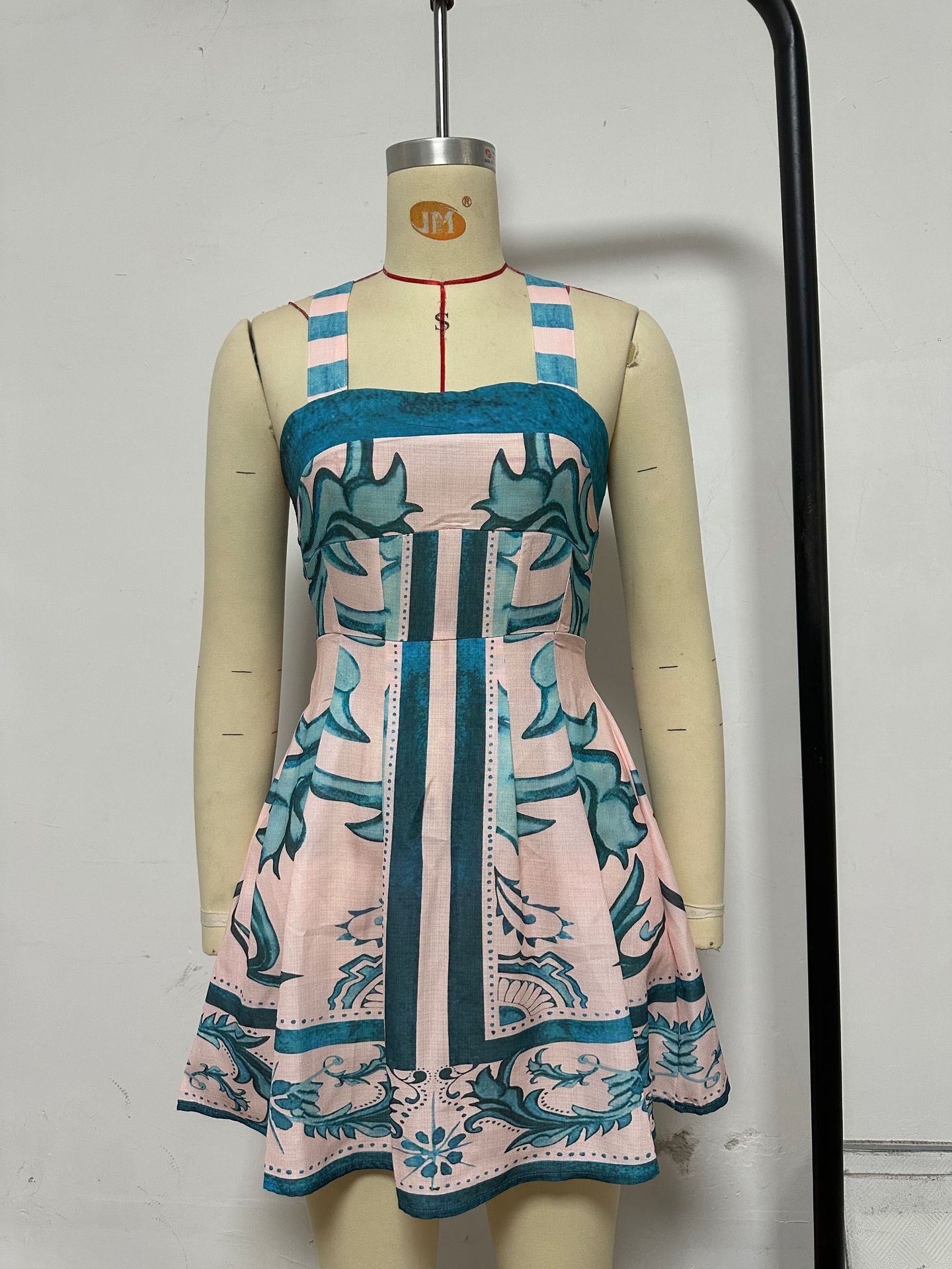 Cross Back Printed Summer Dress