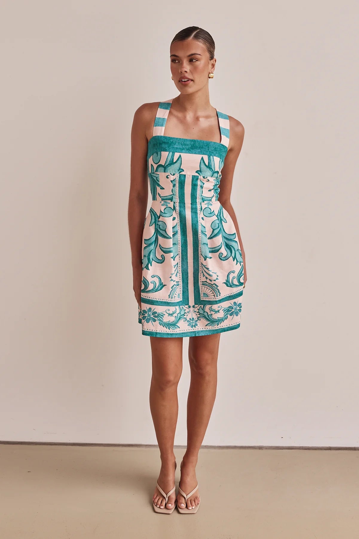 Cross Back Printed Summer Dress