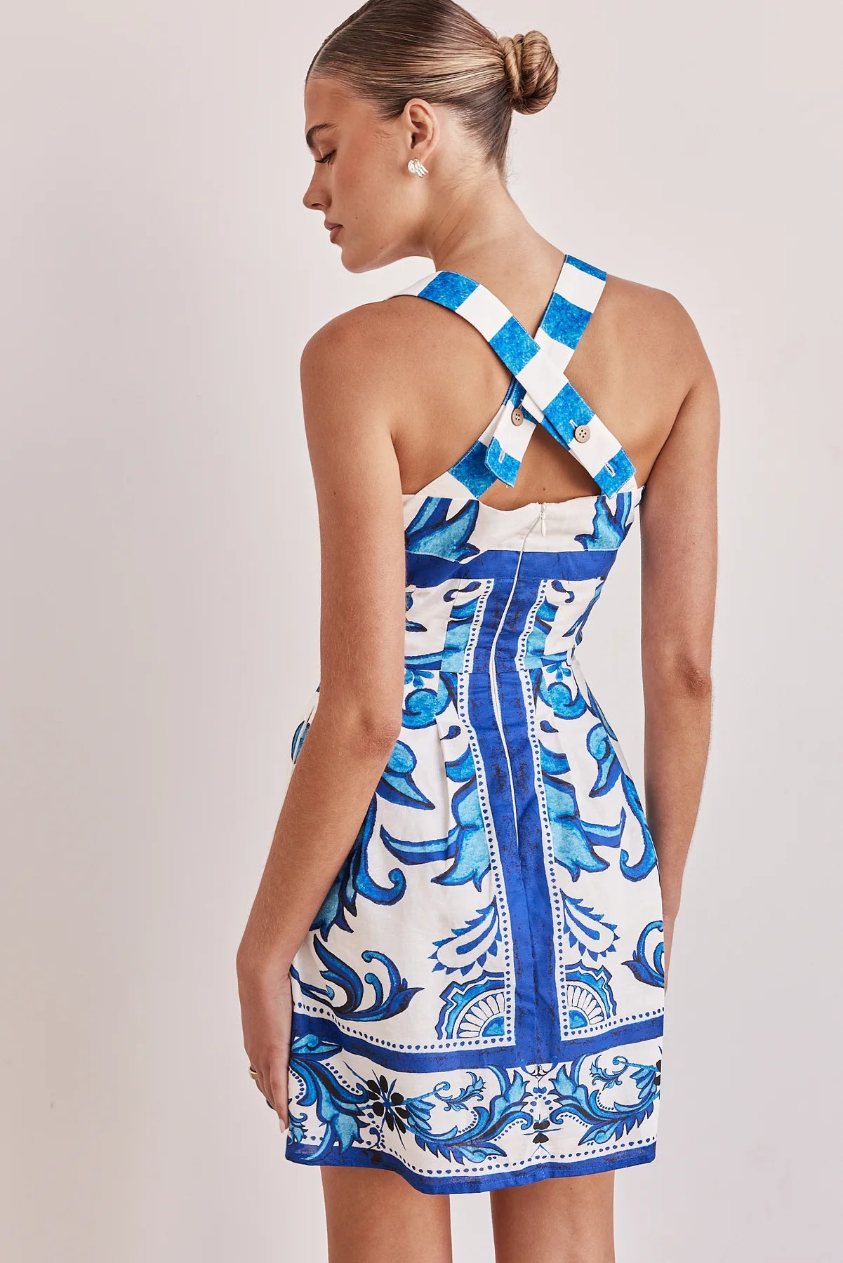 Cross Back Printed Summer Dress