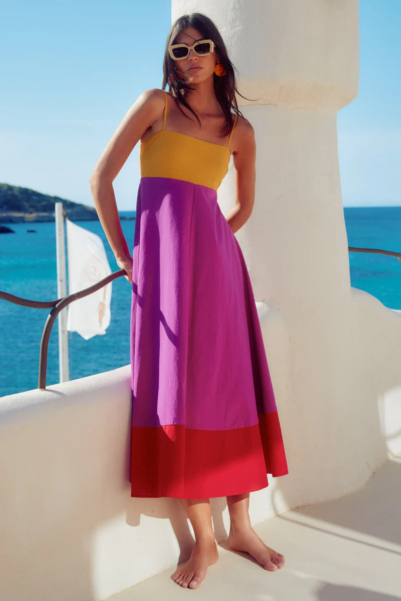 Colour Block Maxi Dress