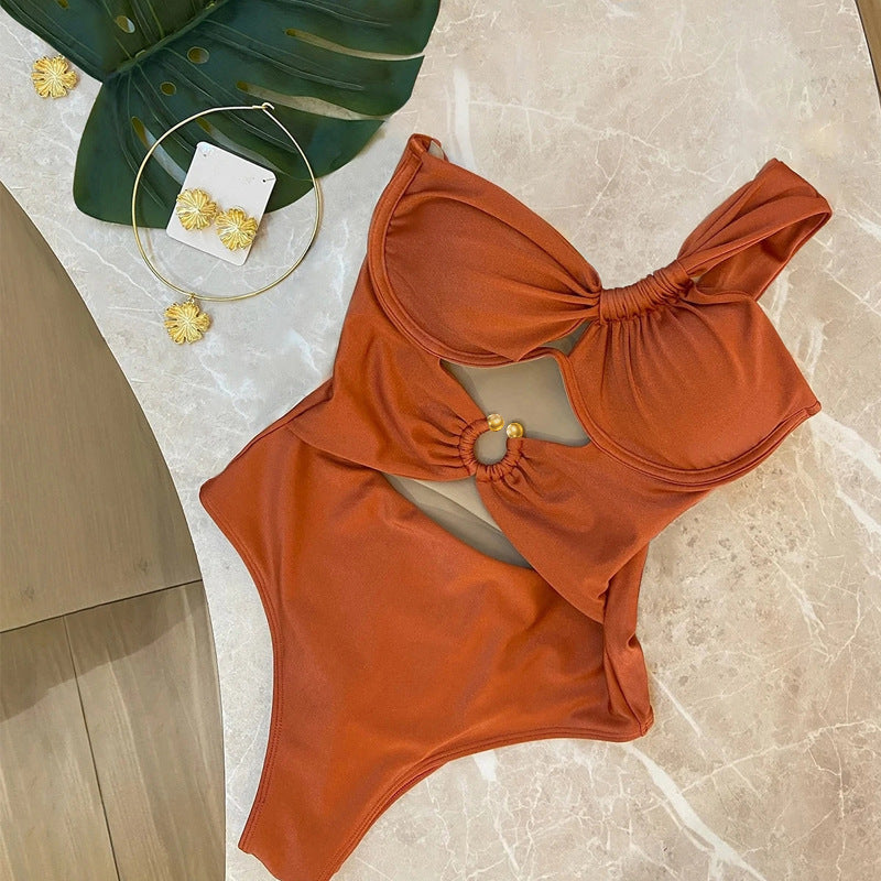 One Shoulder Cut-Out Swimsuit