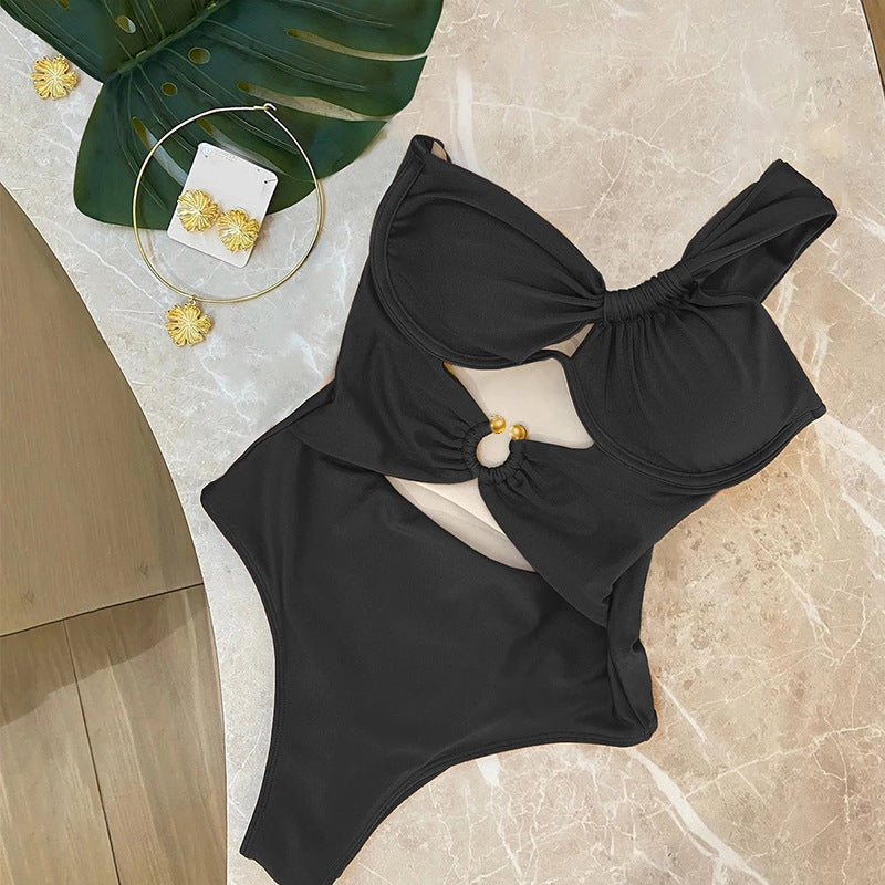 One Shoulder Cut-Out Swimsuit