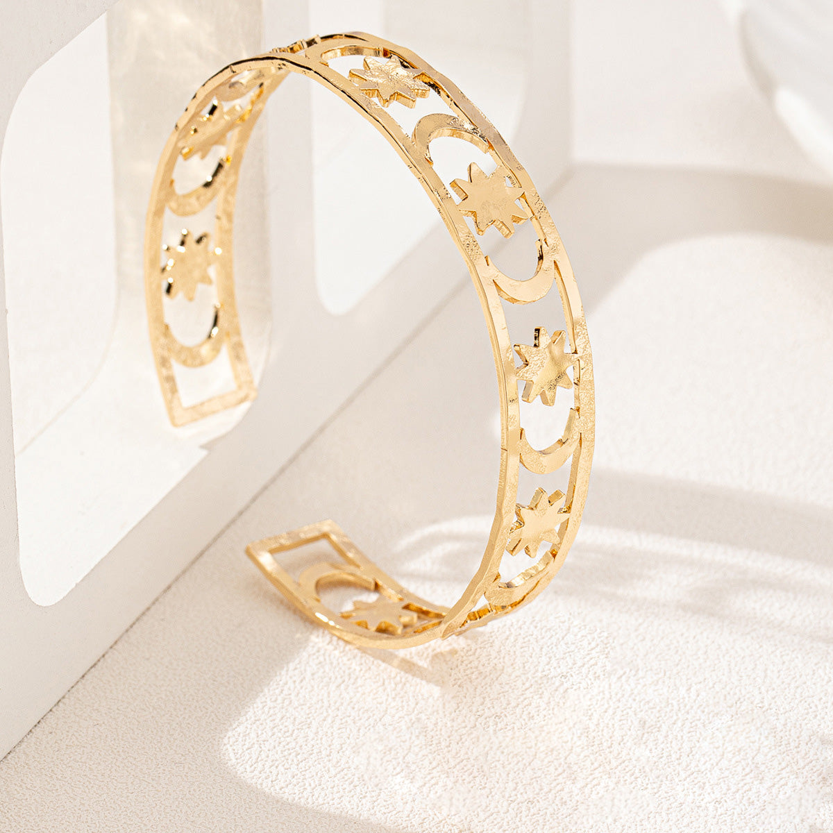 Gold Moon and Star Bracelet
