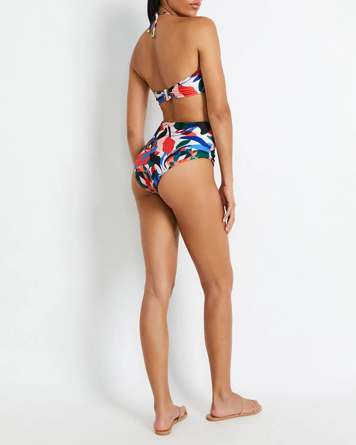 Abstract Print Cut-Out Bikini