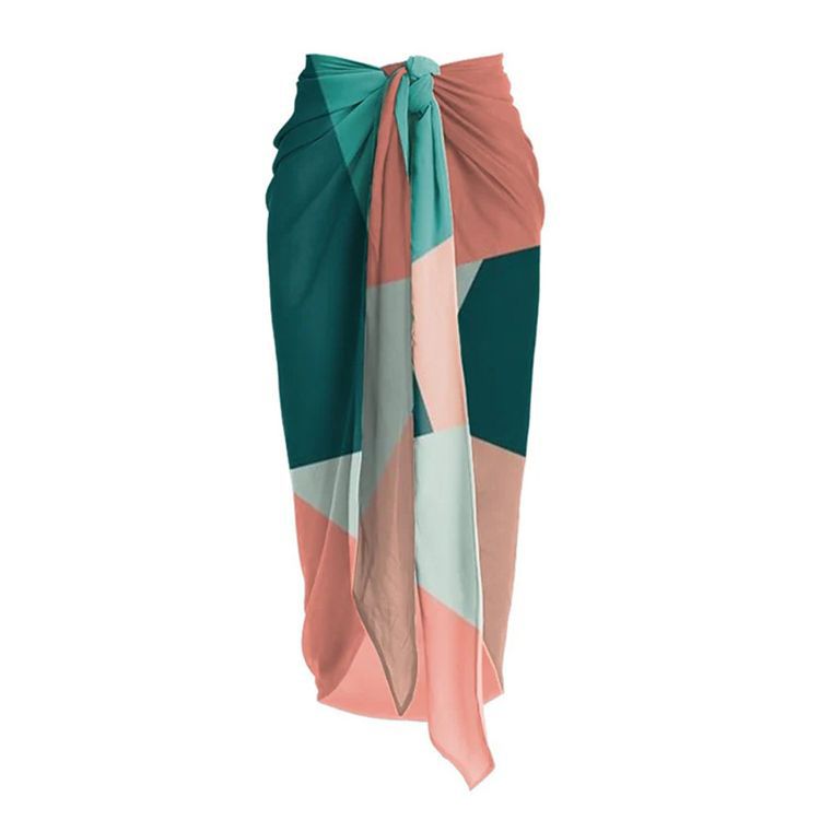 Pink and Green Abstract Print Cut-Out Monokini