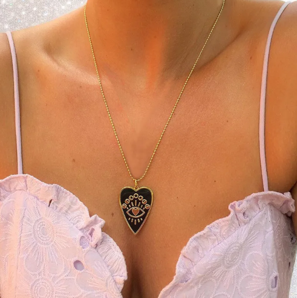 Black and Gold Evil Eye Chain