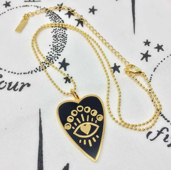 Black and Gold Evil Eye Chain