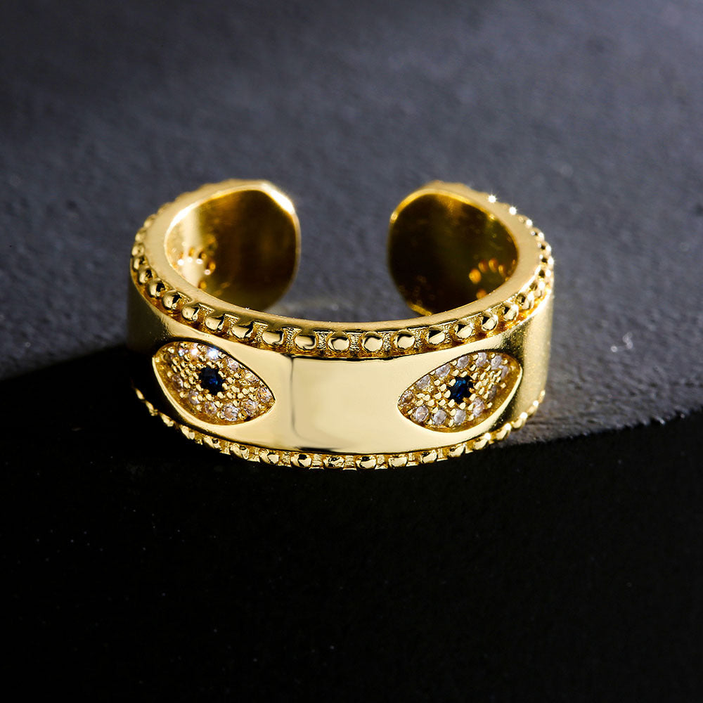 18K Gold Plated Gold Evil Eye Ring