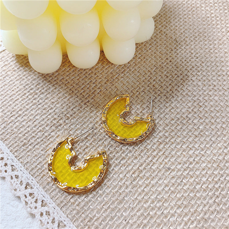 Yellow Acrylic Earrings