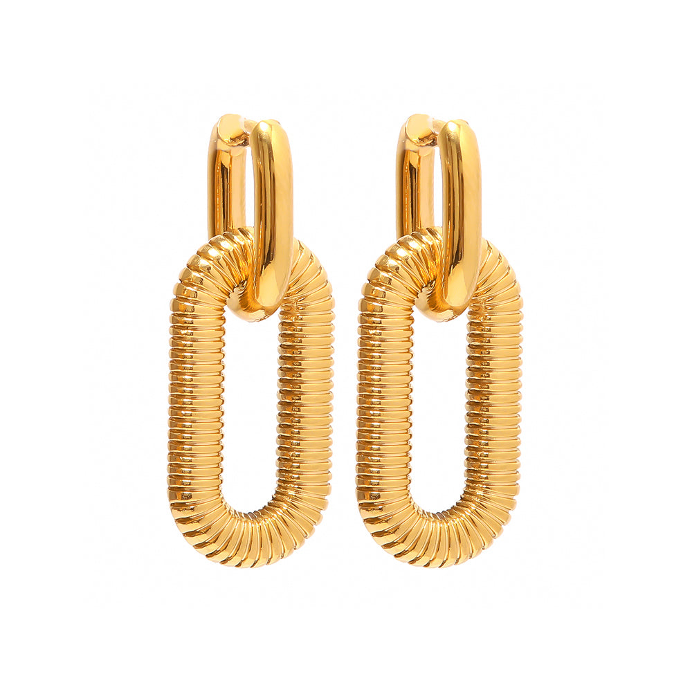 Carly Gold Plated Rectangular Hoops