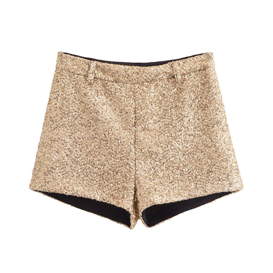 Gold Sequin Shorts