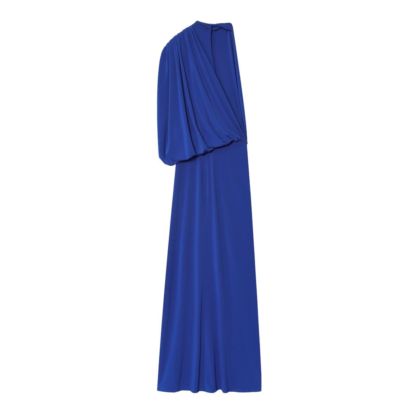 Cobalt Blue Draped Sleeve Midi Dress