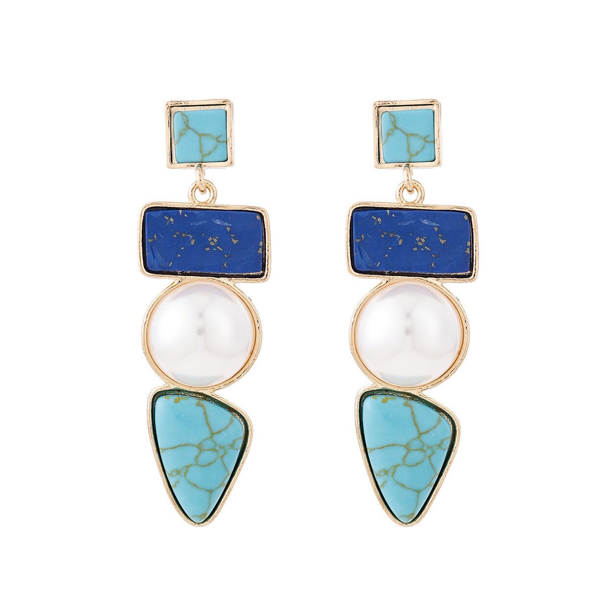Turquoise and Pearl Earrings
