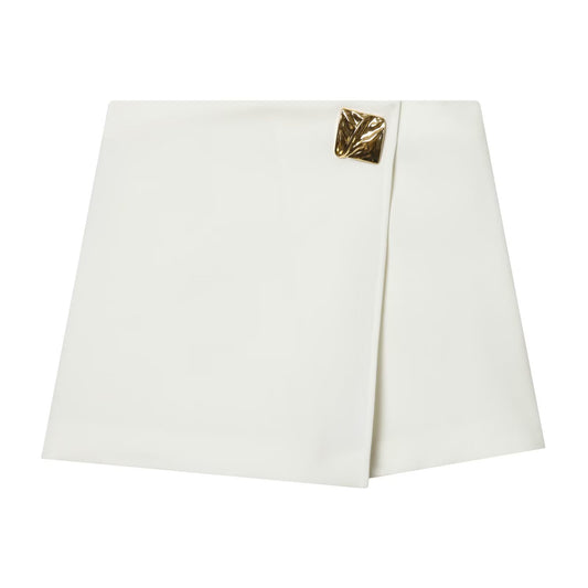 Ivory Muse Wrap Mini Skirt