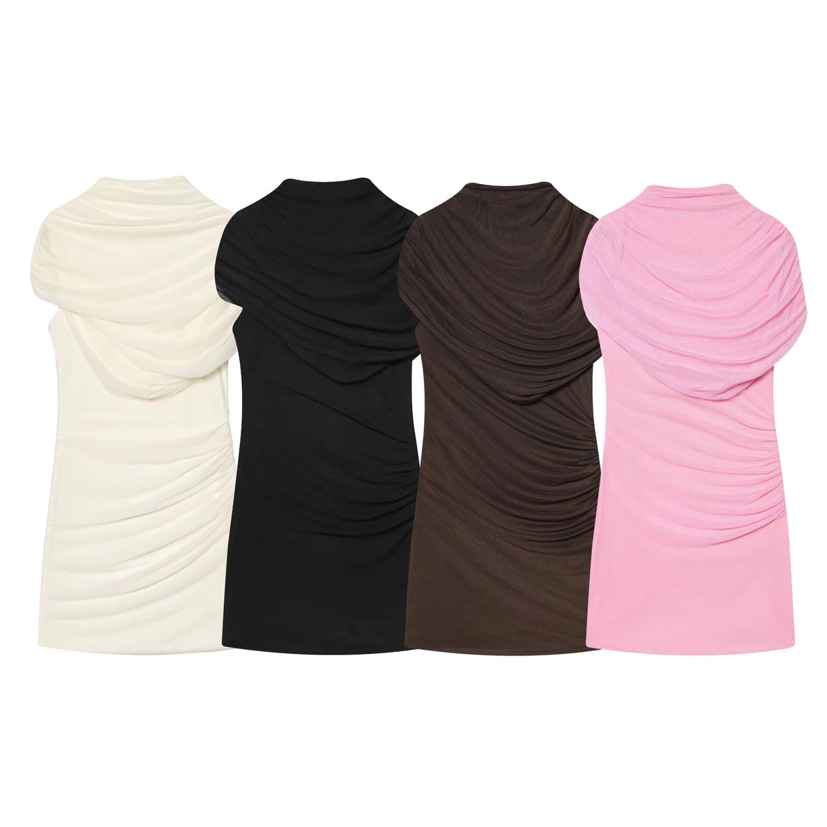 Draped Neck Sheath Dress
