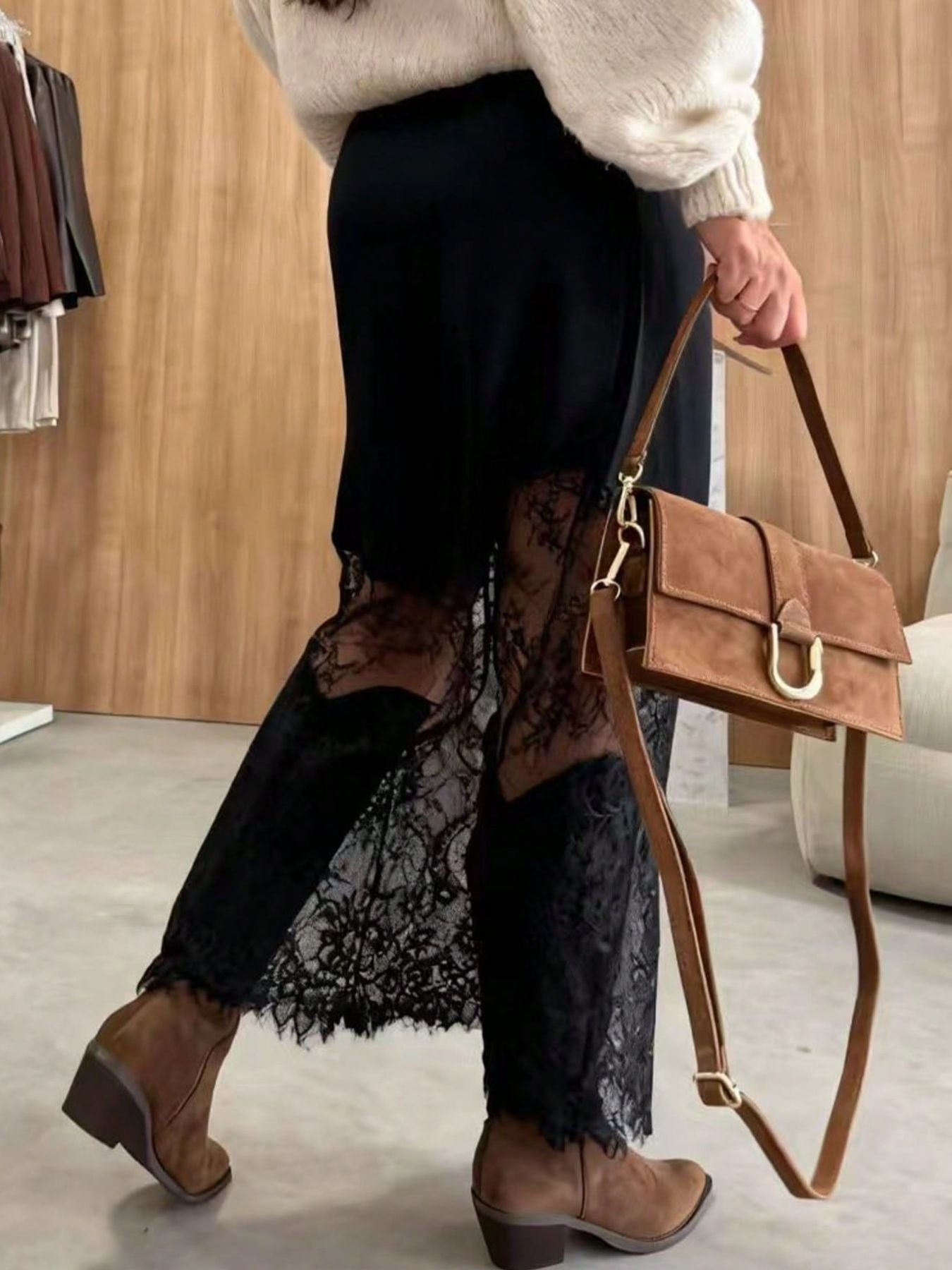 Mocha Muse Lace Skirt